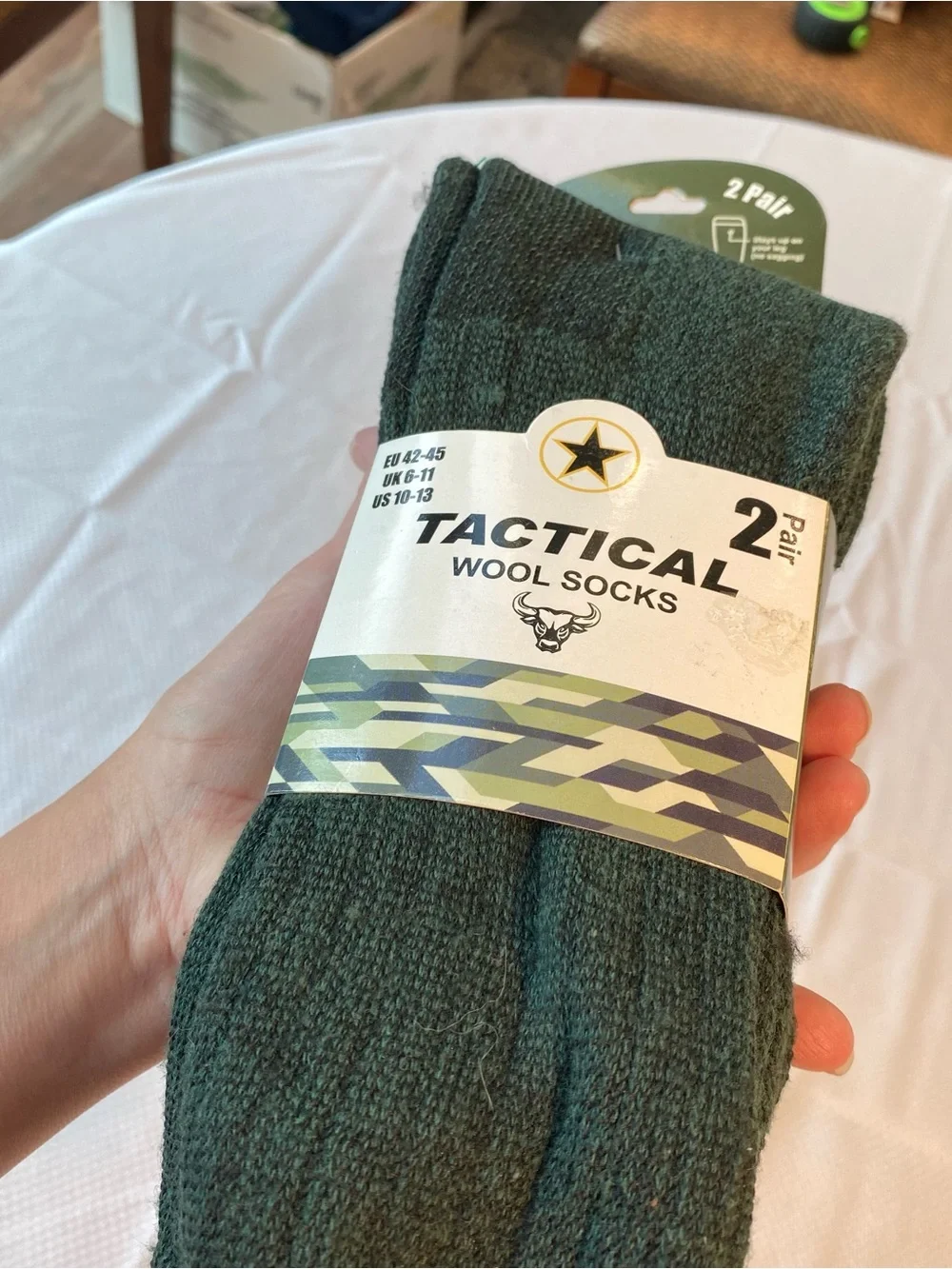 Tactical Wool Socks - Dark Green (2 Pair)